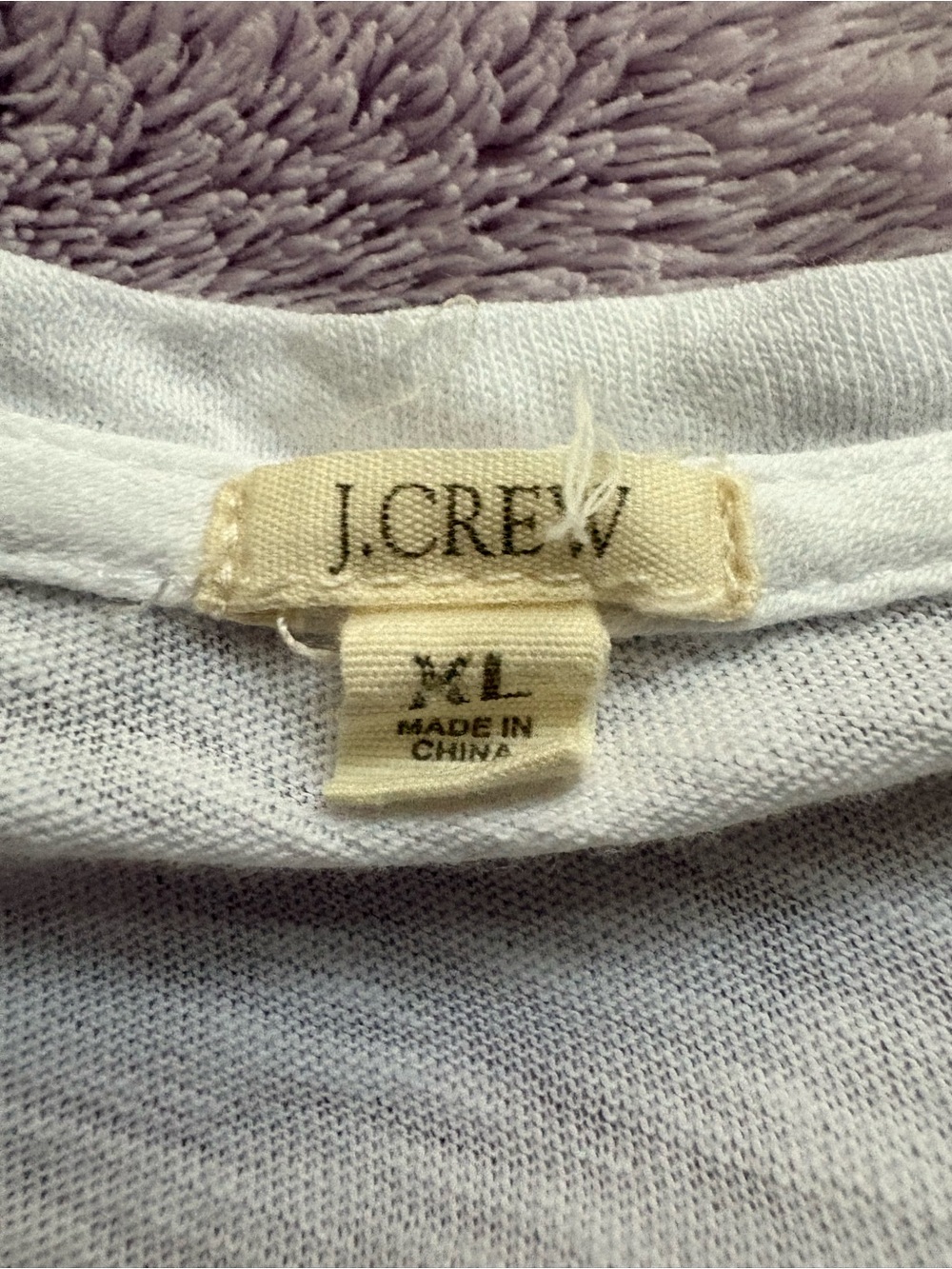J. Crew White Lace Front Long Sleeve Top - Picture 2 of 2